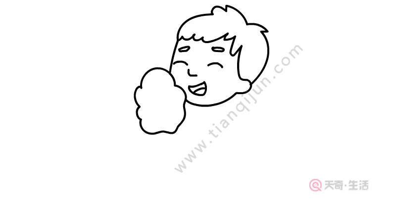 吃棉花糖的小男孩簡(jiǎn)筆畫怎么畫